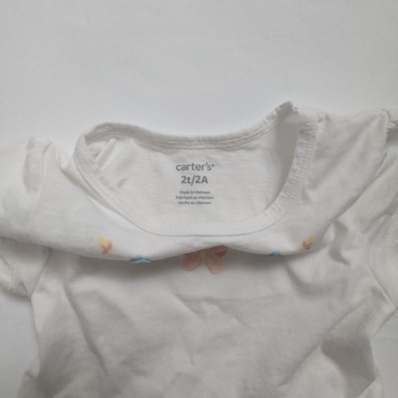 Carter's Pleated Pink Blue Yellow Tutu Short Sleeve Sundress Toddler 2T Girls - Picture 5 of 5